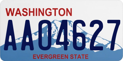 WA license plate AAO4627