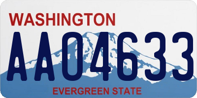 WA license plate AAO4633