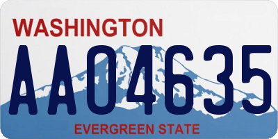 WA license plate AAO4635