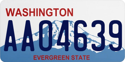 WA license plate AAO4639