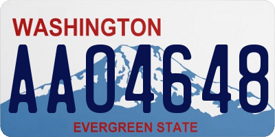 WA license plate AAO4648