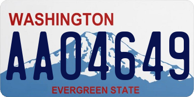 WA license plate AAO4649