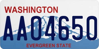 WA license plate AAO4650