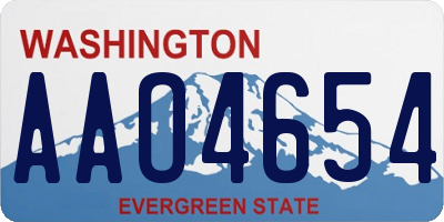 WA license plate AAO4654