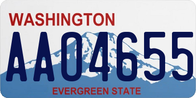 WA license plate AAO4655