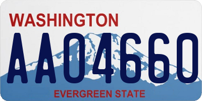 WA license plate AAO4660