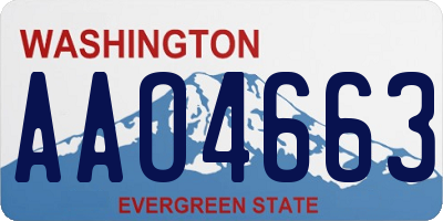 WA license plate AAO4663