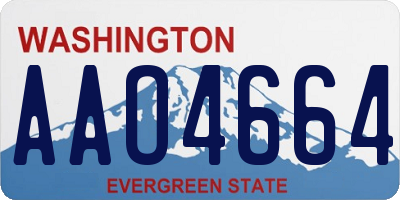 WA license plate AAO4664