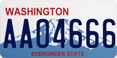 WA license plate AAO4666
