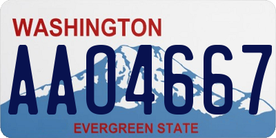 WA license plate AAO4667