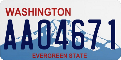 WA license plate AAO4671