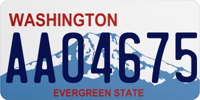 WA license plate AAO4675