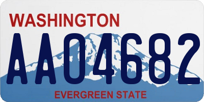 WA license plate AAO4682