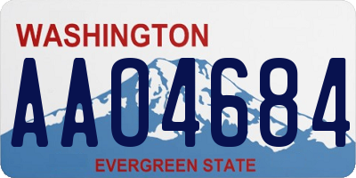 WA license plate AAO4684