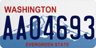 WA license plate AAO4693