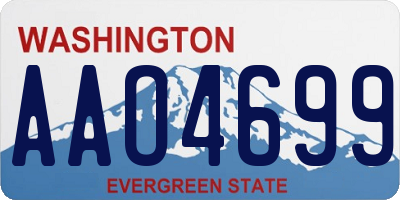 WA license plate AAO4699