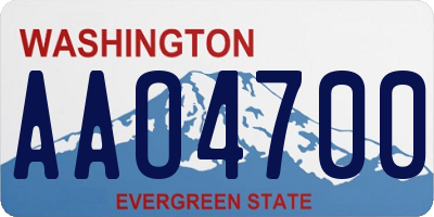 WA license plate AAO4700