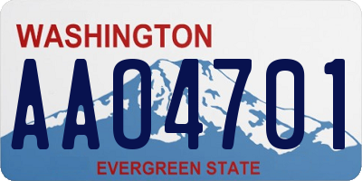 WA license plate AAO4701