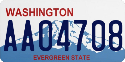 WA license plate AAO4708