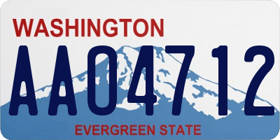 WA license plate AAO4712