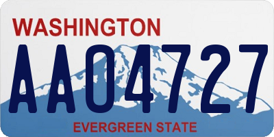 WA license plate AAO4727