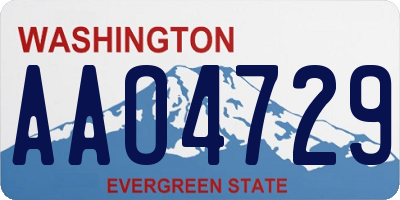 WA license plate AAO4729