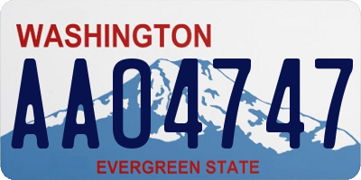 WA license plate AAO4747
