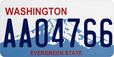 WA license plate AAO4766