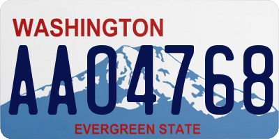 WA license plate AAO4768