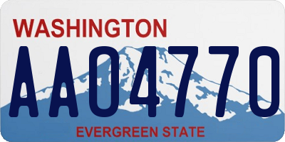 WA license plate AAO4770