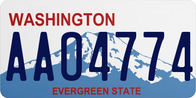 WA license plate AAO4774