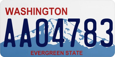 WA license plate AAO4783
