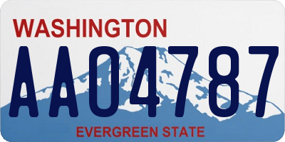 WA license plate AAO4787