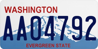 WA license plate AAO4792