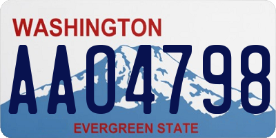 WA license plate AAO4798