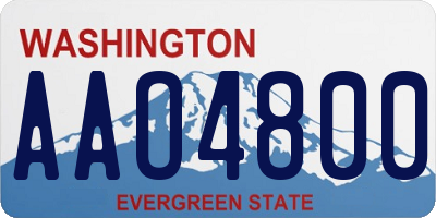 WA license plate AAO4800