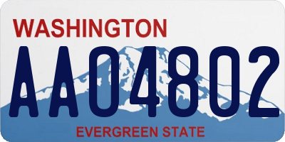 WA license plate AAO4802