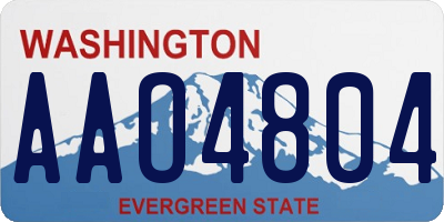 WA license plate AAO4804