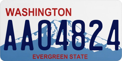 WA license plate AAO4824
