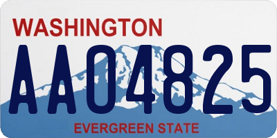 WA license plate AAO4825