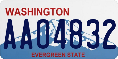 WA license plate AAO4832