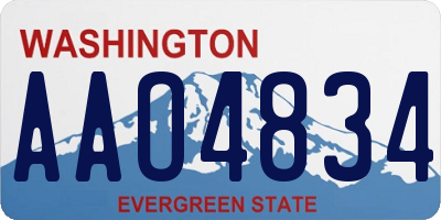 WA license plate AAO4834