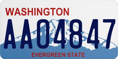WA license plate AAO4847