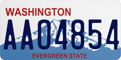 WA license plate AAO4854