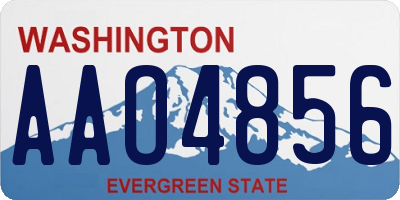 WA license plate AAO4856