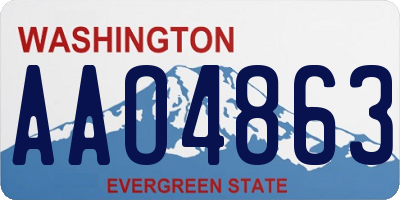 WA license plate AAO4863