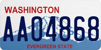 WA license plate AAO4868