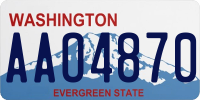 WA license plate AAO4870