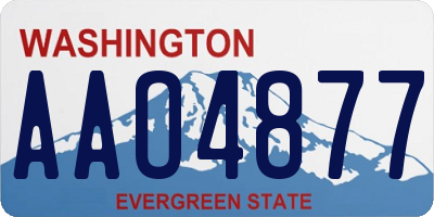 WA license plate AAO4877
