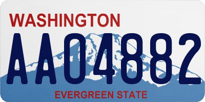 WA license plate AAO4882